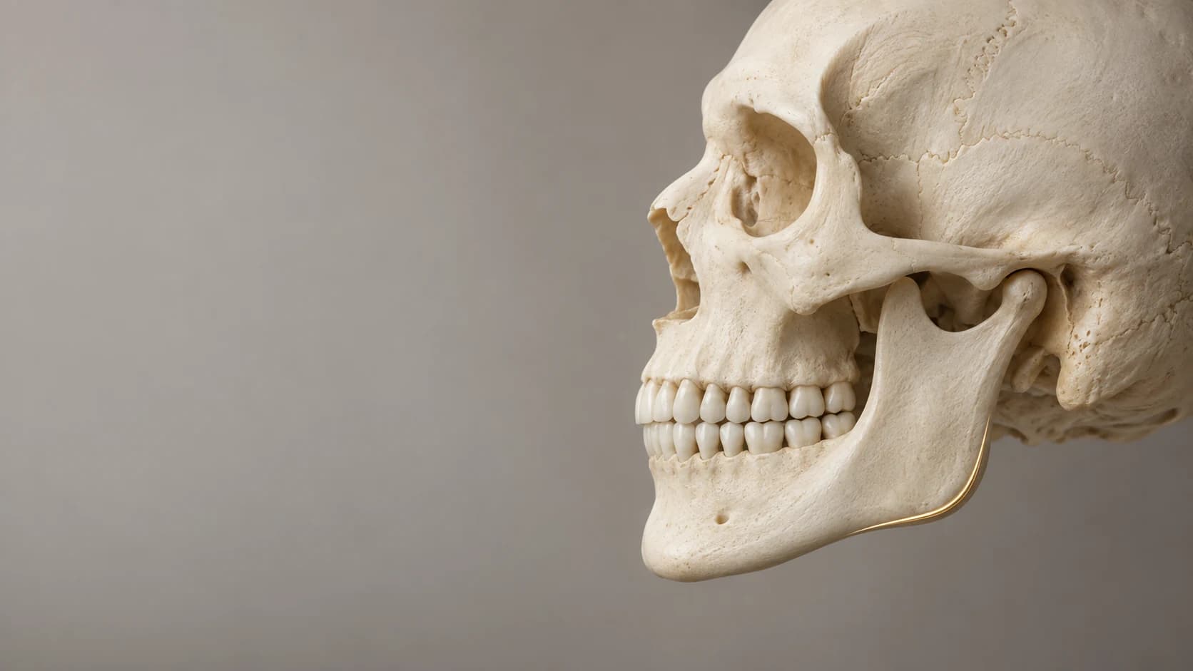 Side view mandible showing an illustrative mandibular angle planning line