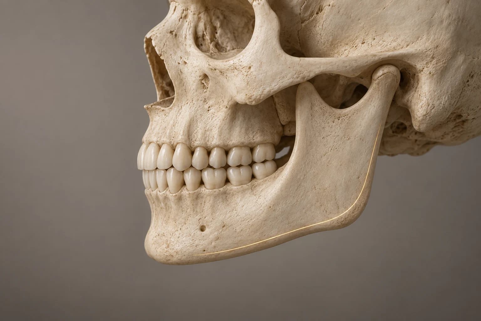 Illustrative smooth mandibular osteotomy planning line